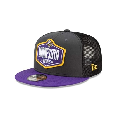 Grey Minnesota Vikings Hat - New Era NFL NFL Draft 9FIFTY Snapback Caps USA2781604